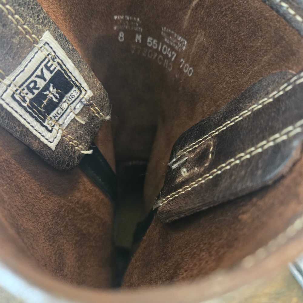 Frye Distressed Brown Harness Boots - Picture 7 of 7